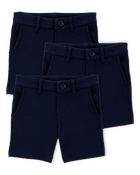 Toddler 3-Pack Ponte Knit Uniform Shorts - Navy, image 1 of 6 slides