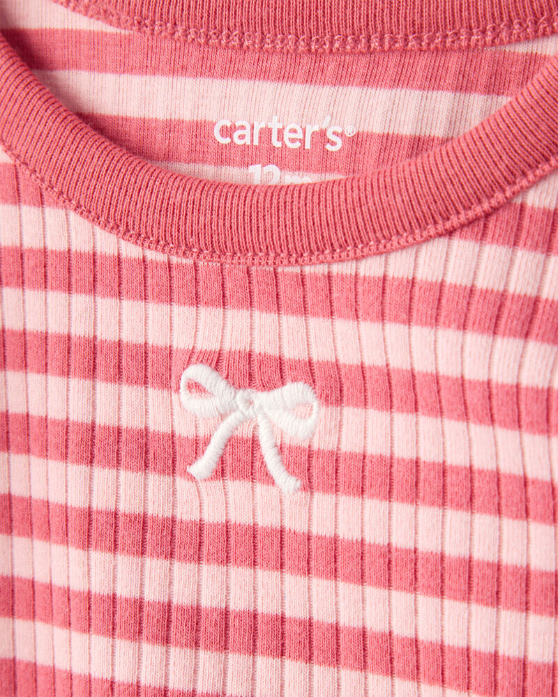 Baby Girl 3-Piece Long-Sleeve Tops & Denim Button-Front Skirt Set - Multi, image 3 of 8 slides