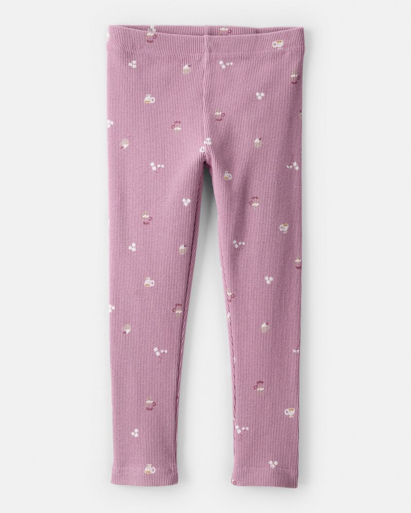 Toddler Girl Quilted Quarter-Zip & Floral Legging Set - Purple, image 2 of 5 slides