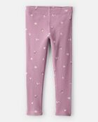 Toddler Girl Quilted Quarter-Zip & Floral Legging Set - Purple, image 2 of 5 slides