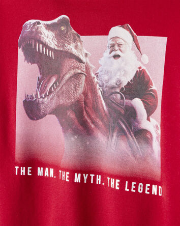 Boys Christmas Santa Long-Sleeve Fleece Hoodie - Red, 