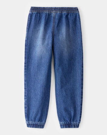 Boys Tapered Iconic Denim Drawstring Joggers - Medium Wash, 