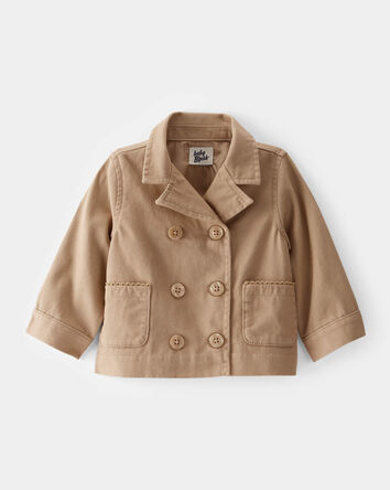 Baby Twill Button-Down Jacket - Taupe, 