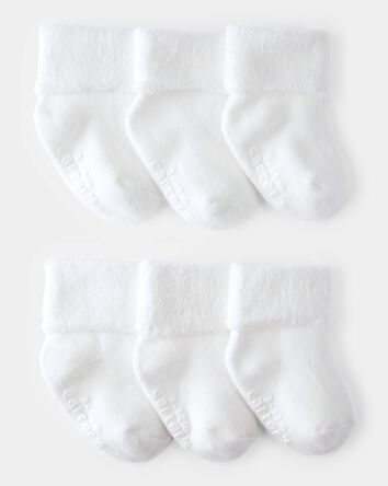 Baby 6-Pack Foldover Booties, 