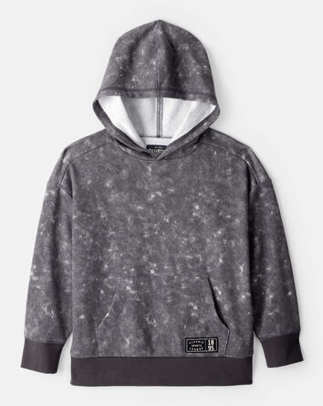 Boys French Terry Acid Wash Hoodie - Grey, 