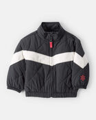 Baby Girl Color Block Puffer Jacket - Black, image 1 of 4 slides