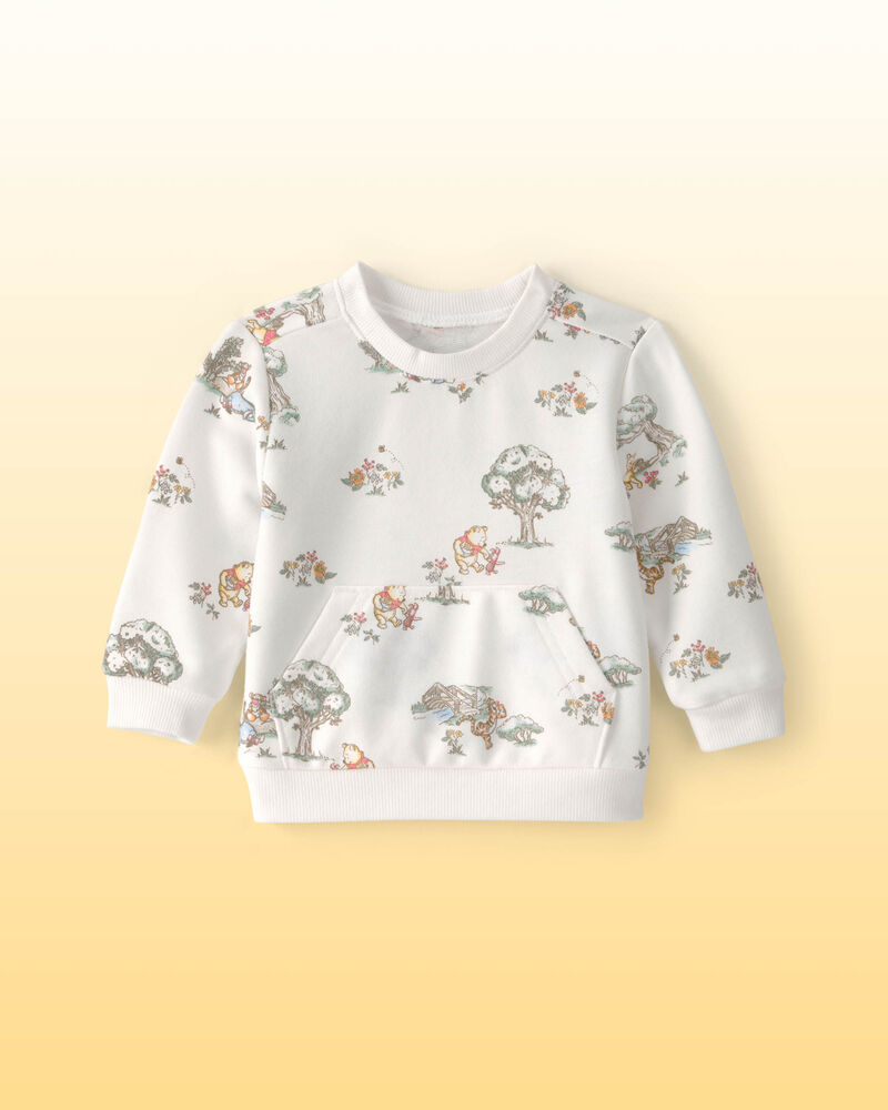 Baby Disney&copy; Winnie the Pooh French Terry Pullover Sweatshirt - White, image 1 of 3 slides