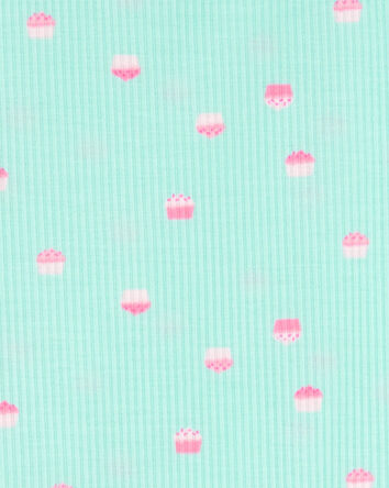 Girls 2-Piece Cupcake Loose Fit Pajamas, 