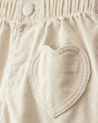Toddler Girl Heart Pocket Barrel Pants - Tan, image 3 of 5 slides
