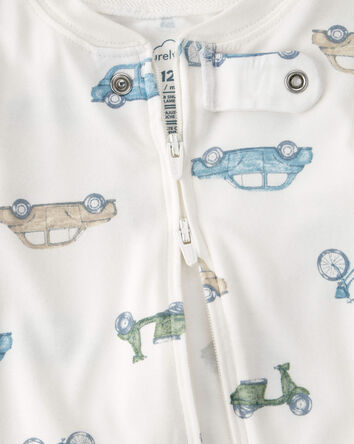 Baby Boy Car Print PurelySoft Footie 1-Piece Pajamas - Ivory, 