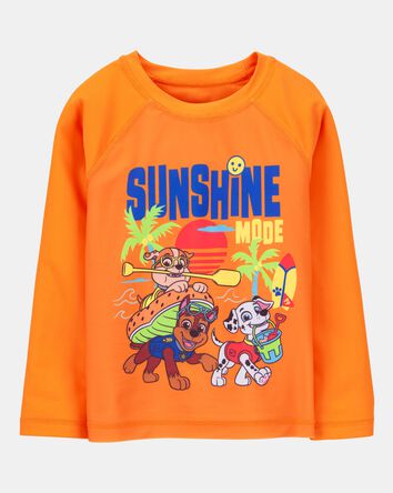 Toddler Boy PAW Patrol Long-Sleeve Rashguard Swim Top - Orange, 