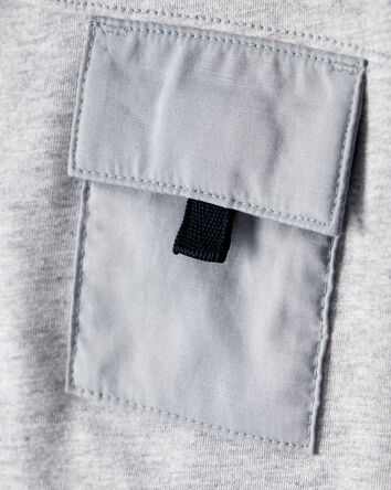 Baby Boy Short-Sleeve Pocket Tee - Grey, 