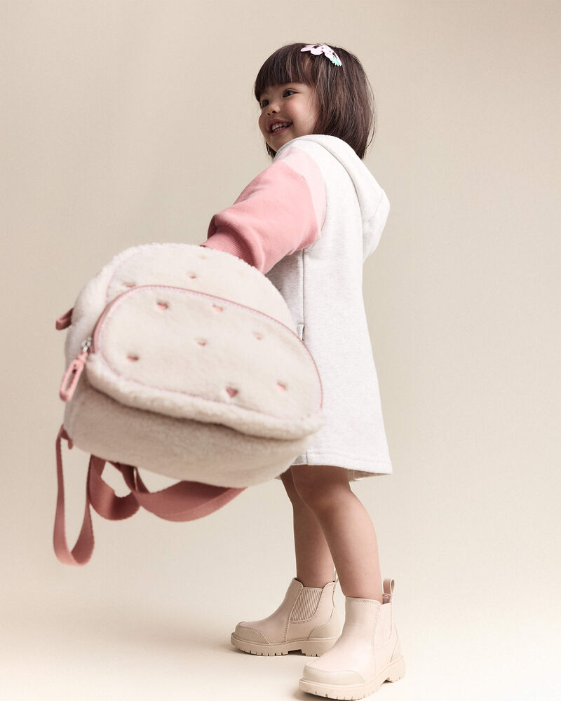 Toddler Girl Colorblock Long-Sleeve Hooded Sweatshirt Dress - Light Heather Grey, image 4 of 7 slides