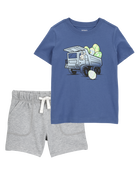 Toddler 2-Piece Easter Tee & French Terry Shorts Set, image 1 of 8 slides