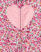 Baby 1-Piece Heart Floral Fleece Footie Pajamas
, image 2 of 4 slides
