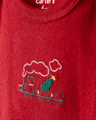 Baby Boy 3-Piece Train Print Long-Sleeve Bodysuits & Pant Set - Red/White, image 2 of 7 slides