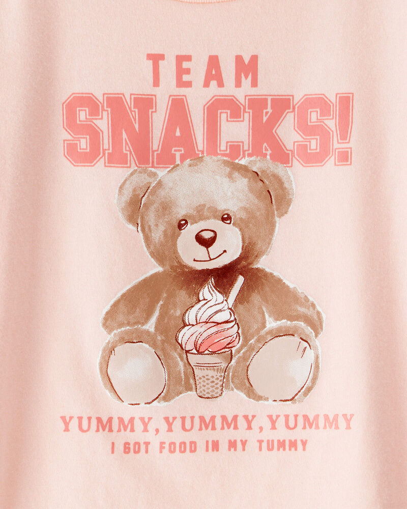 Toddler Girl Team Snacks Bear Short-Sleeve Graphic Tee - Pink, image 2 of 3 slides