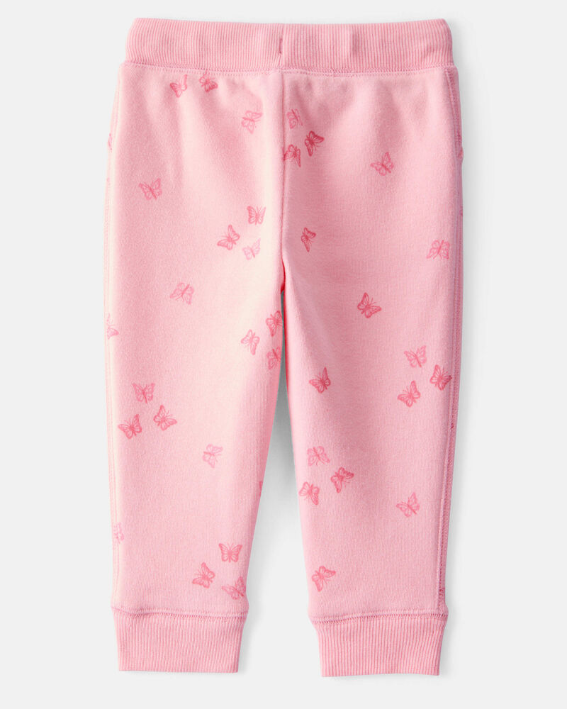 Baby Girl 2-Piece DayDream Fleece Butterfly Print Hooded Zip-Up Jacket & Joggers Set - Pink, image 6 of 7 slides