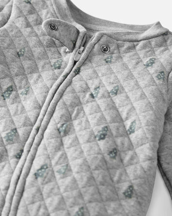 Baby Organic Cotton Quilted Holiday Tree Print Sleep & Play Pajamas, 