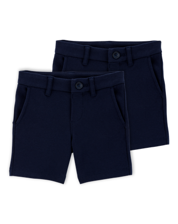 Toddler 2-Pack Ponte Knit Uniform Shorts - Navy, 