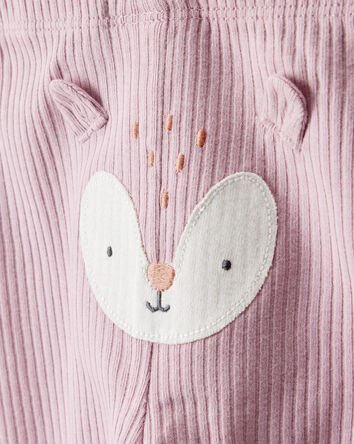 Baby Girl 3-Piece Woodland Creatures Long-Sleeve Bodysuits & Pant Set - Pink/White, 