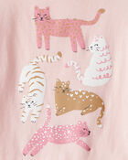 Toddler Girl Cat Short-Sleeve Graphic Tee - Pink, image 2 of 3 slides