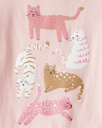 Toddler Girl Cat Short-Sleeve Graphic Tee - Pink, 