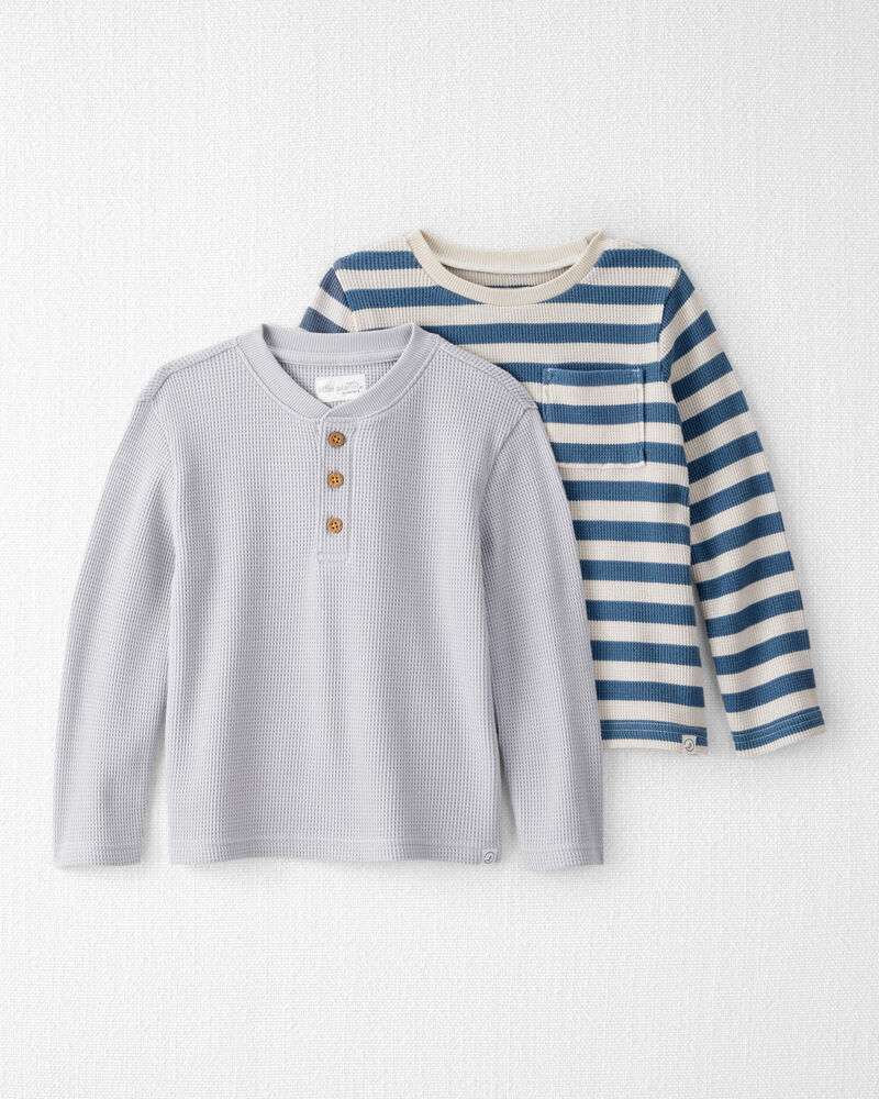 Toddler Boy 2-Pack Waffle Knit Long-Sleeve Tees Made with Organic Cotton, image 1 of 5 slides