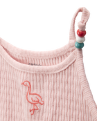 Toddler Flamingo Ribbed Tank Top, image 2 of 4 slides