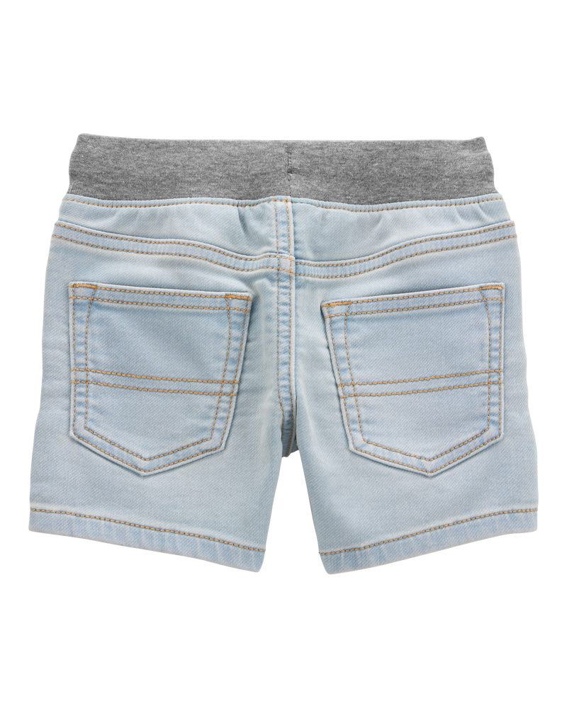 Baby Pull-On Denim Short - Light Blue Wash, image 2 of 5 slides