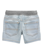 Baby Pull-On Denim Short - Light Blue Wash, image 2 of 5 slides