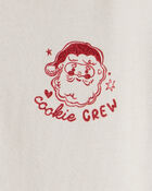 Toddler Girl Christmas Santa Cookie Crew Long-Sleeve Graphic Tee - Cream, image 3 of 5 slides