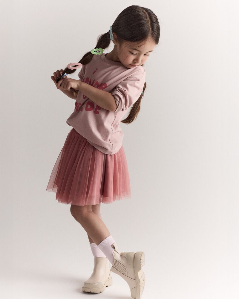 Toddler Girl Avenue Twirl&trade; Mini Skirt with Tulle - Pink, image 1 of 6 slides