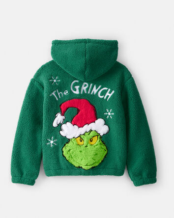 Kid Dr. Seuss&trade; The Grinch Sherpa Hooded Zip-Up Jacket - Green, 