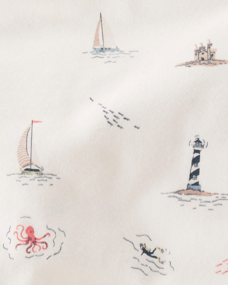 Toddler Organic Cotton Dress in Coastal Vacation Print, image 4 of 5 slides