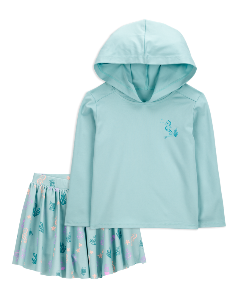 Toddler 2-Piece UPF 50+ Sun Protection Moisture Wicking Active Pullover & Skort Set - Blue
, image 1 of 9 slides