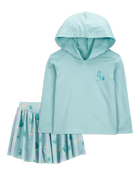 Toddler 2-Piece UPF 50+ Sun Protection Moisture Wicking Active Pullover & Skort Set - Blue
, image 1 of 9 slides