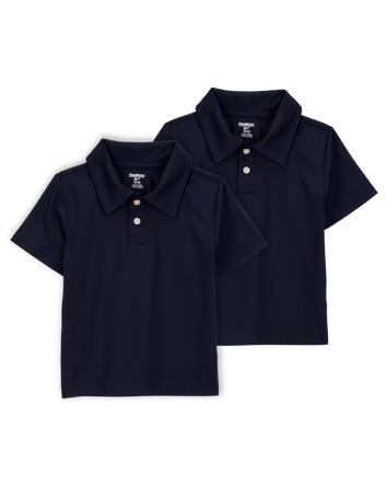 Toddler 2-Pack Active Uniform Polo Shirts in Moisture Wicking BeCool&trade; Fabric - Navy, 