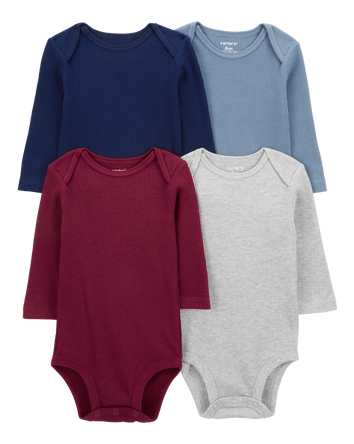 Baby 4-Pack Long-Sleeve Bodysuits, 