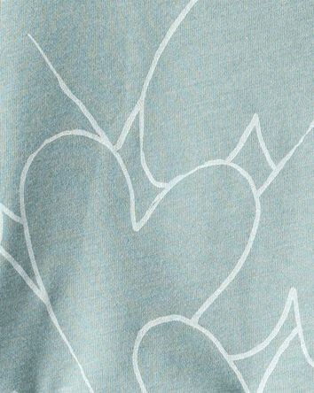 Toddler Girl Heart Print Short-Sleeve Top - Green, 