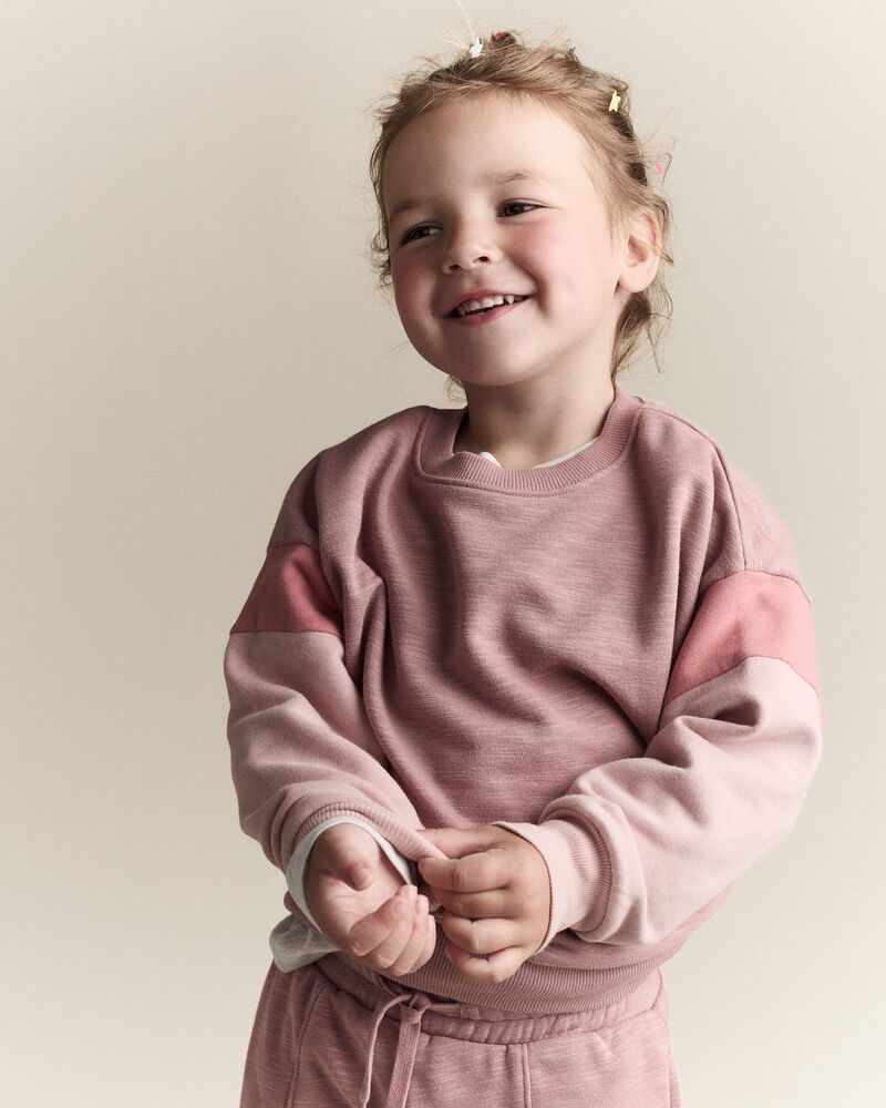 Toddler Girl Colorblock Dolman-Sleeve Sweatshirt - Mauve, image 4 of 6 slides