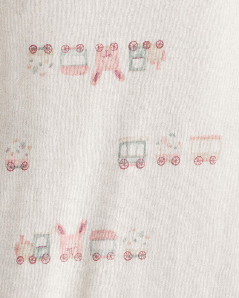 Baby Girl 3-Piece Train Print Long-Sleeve Bodysuit & Pant Set - Pink, image 5 of 7 slides