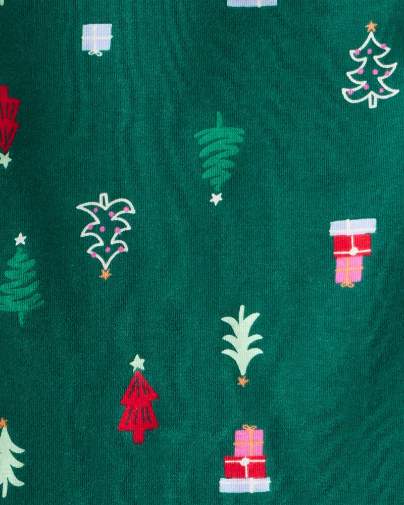 Baby Christmas 100% Cotton Snug Fit 4-Piece Pajamas - Green/White, image 5 of 5 slides