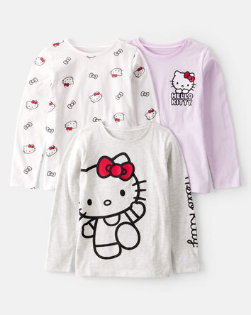 Girls 3-Pack Hello Kitty&reg; Long-Sleeve Graphic Tees, 
