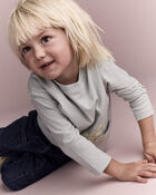 Toddler 'See Ya' Long-Sleeve Pocket Relaxed Graphic Tee - Light Blue, image 5 of 6 slides