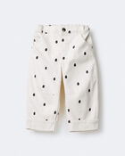 Toddler Girl Polka Dot Cuffed Barrel Pant - Ivory, image 2 of 7 slides