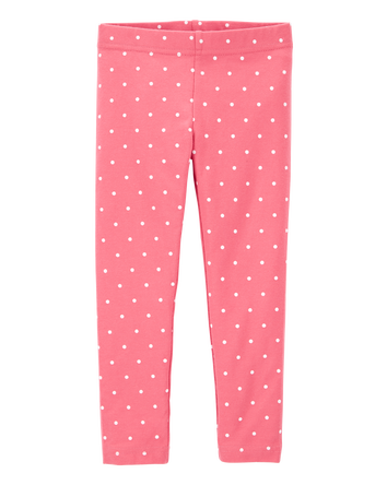 Toddler Cotton Polka Dot Stretch Leggings, 