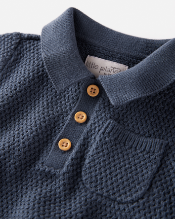 Baby Organic Cotton Sweater Knit Polo, 