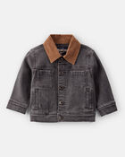 Baby Boy Denim Long-Sleeve Fashion Jacket - Black, image 1 of 3 slides