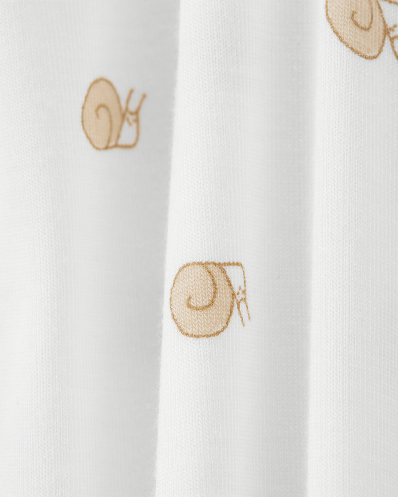 Baby Snail Print Zip-Up PurelySoft Sleep & Play Pajamas, image 2 of 5 slides